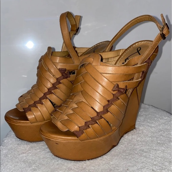 Lanvin leather wedge platform sandals 37 - Picture 3 of 12